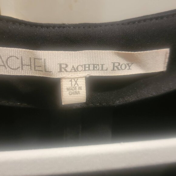 NWOT - Rachel Roy Black V-Neck Sleeveless Shift Dress Trapeze | Size 1X - Picture 3 of 4